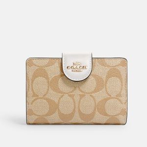 Coach Medium Corner Zip Wallet In Signature Canvas